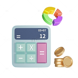 计算器金融经济3D元素