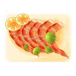 简约美食大虾海鲜