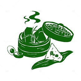 粽子咸鸭蛋特产蒸笼端午美食剪纸