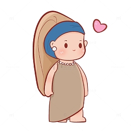 模仿戴珍珠的少女的小朋友