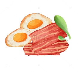 简约鸡蛋培根美食