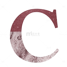 磨砂纹理艺术字字母C