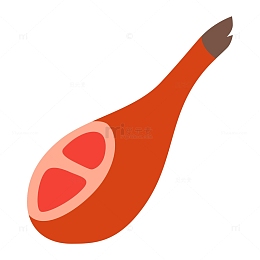 手绘火腿肉腿