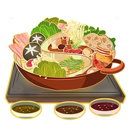 美食插画火锅元素