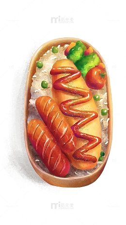 扁平插画美食