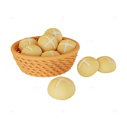 包子泡芙麻薯糕点美食3D立体模型