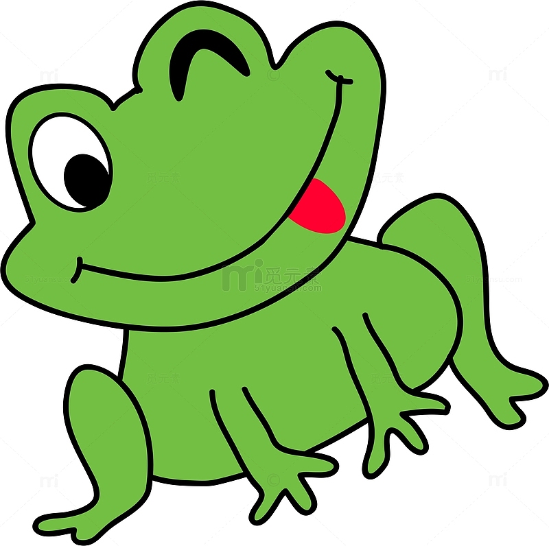 绿色微笑的青蛙