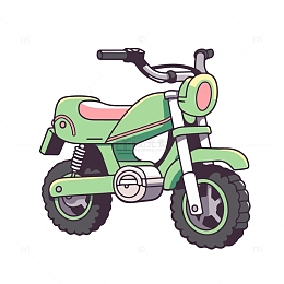绿色摩托车插画