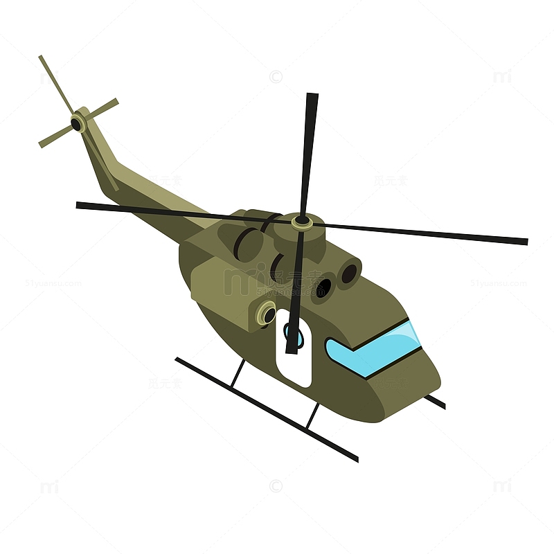 2.5d立体直升机插画