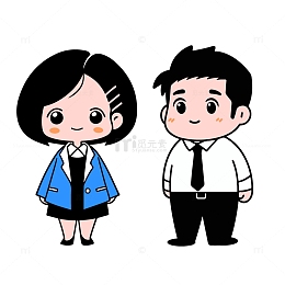 卡通办公室白领插画