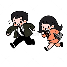奔跑着求职找工作的求职人员