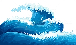 手绘海浪