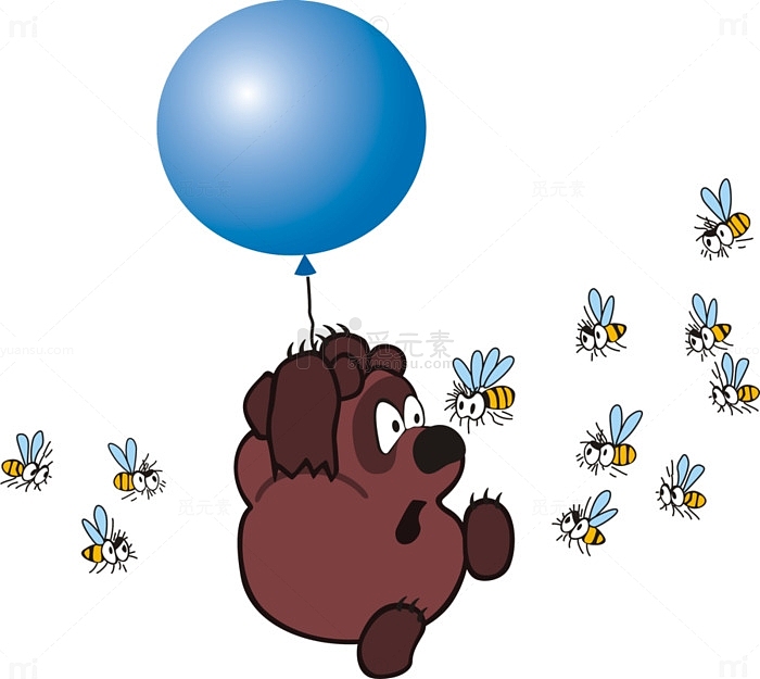 蜜蜂和小熊插画