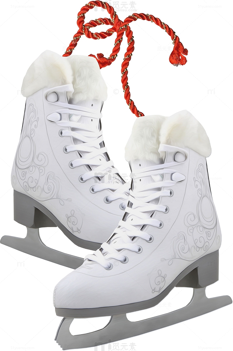 白色加绒溜冰鞋