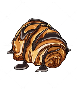 美味美食香喷喷巧克力面包