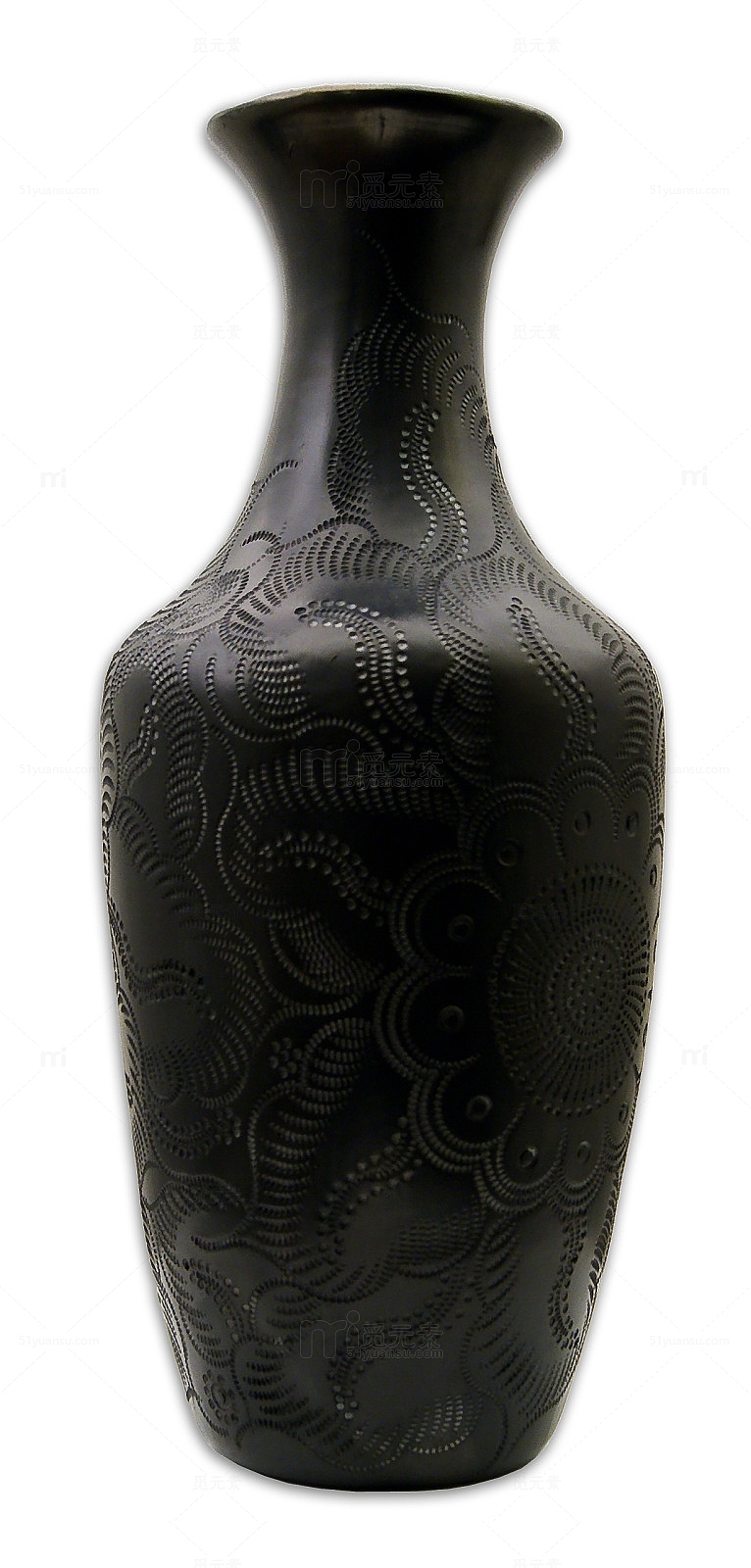 黑色提花花瓶