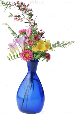 蓝色玻璃花瓶