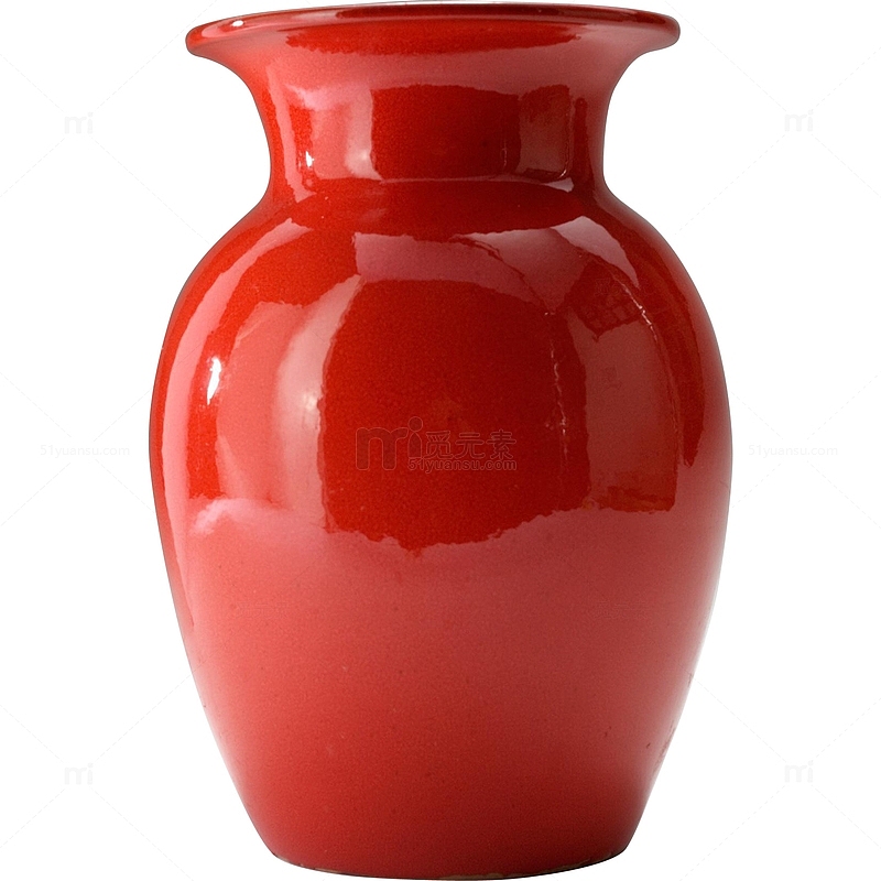 红色釉彩花瓶