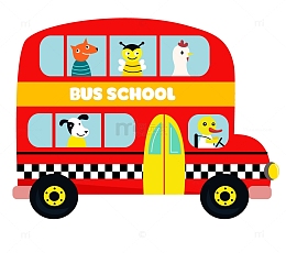 卡通小动物校车