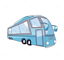 简约扁平公交车大巴车