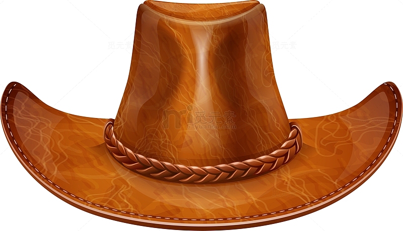 棕皮牛仔帽