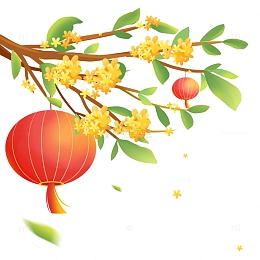 中秋国庆桂花灯笼元素