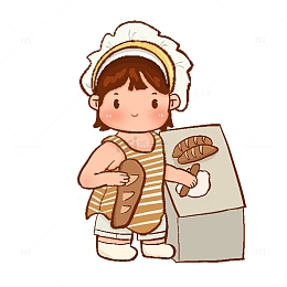 搓面粉做面包的小师傅