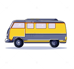 简约扁平公交车