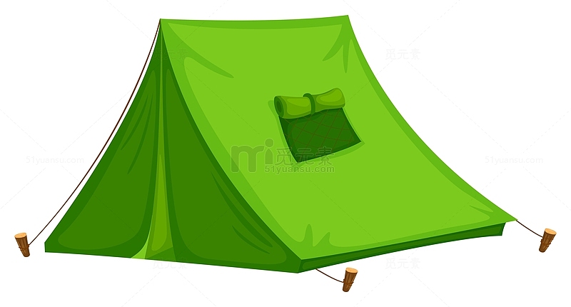 卡通绿色帐篷