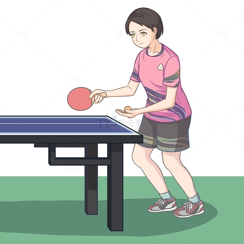 体育乒乓球运动员动作