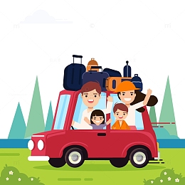 一家四口自驾旅游