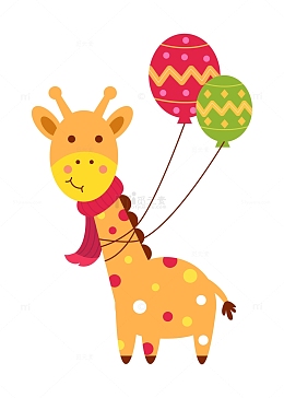 卡通简约可爱的长颈鹿