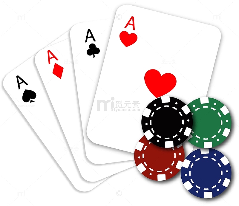 卡通扑克牌和筹码