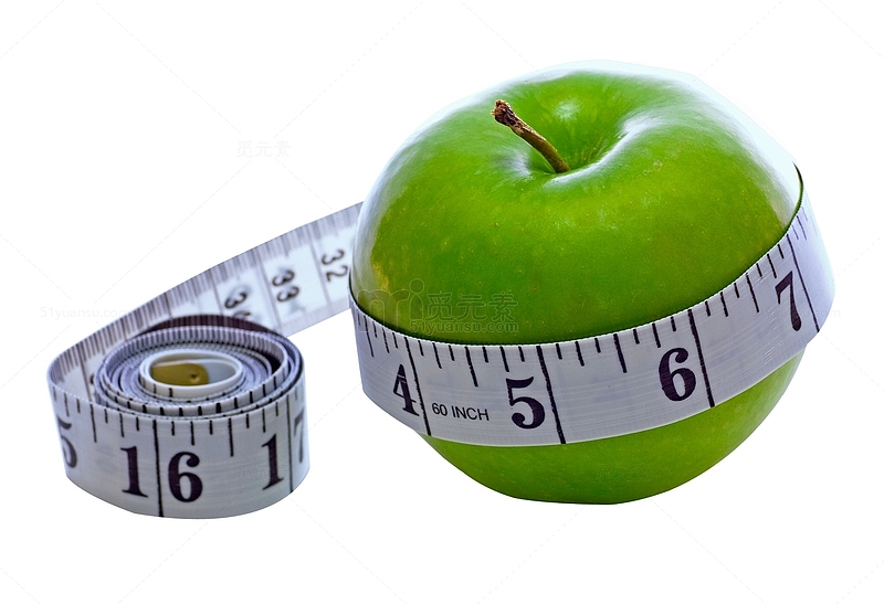 卷尺苹果减肥元素