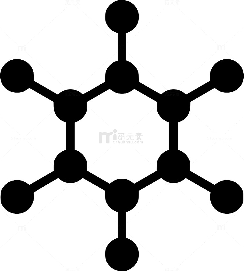 卡通六边形分子结构