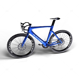 蓝色山地自行车3d模型