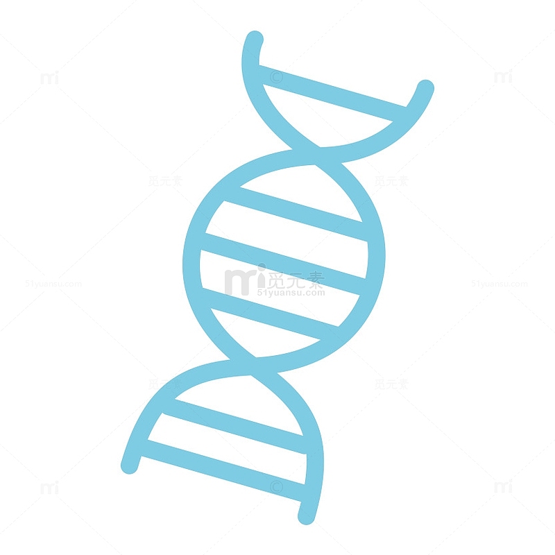 卡通蓝色DNA脱氧核糖核酸分子结构图标