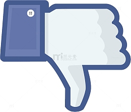 蓝色卡通否定图标