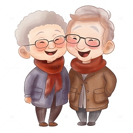 重阳节老人手绘素材