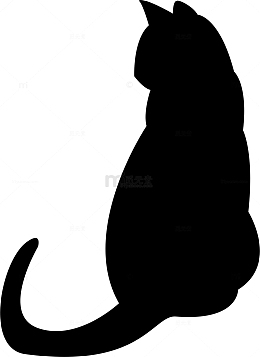 一只坐着的猫咪剪影