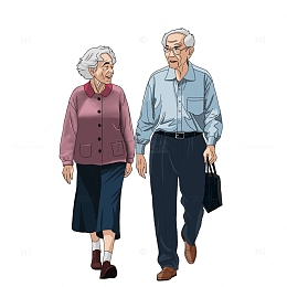 手绘重阳老人