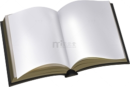 卡通手绘展开的书本