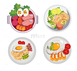 卡通美食西餐减脂餐