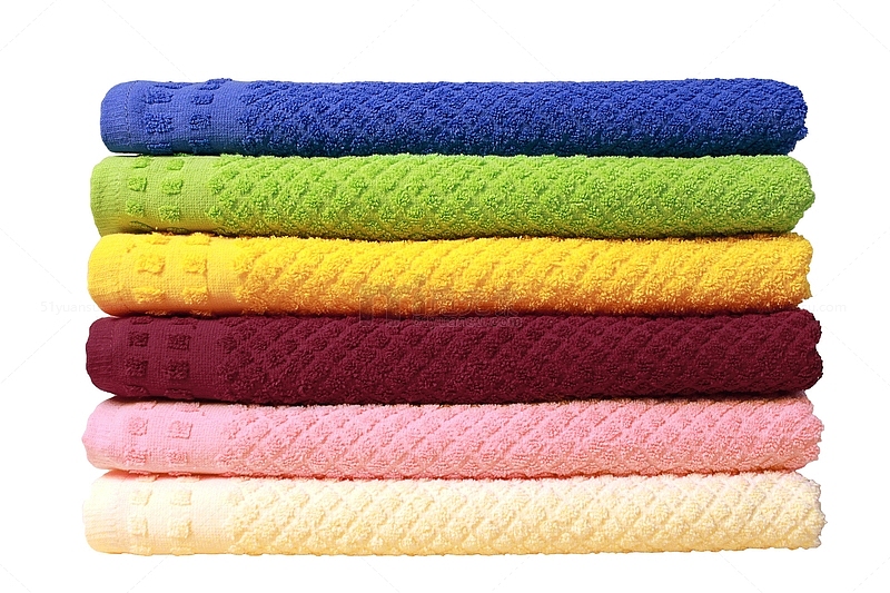 堆叠的彩色毛巾