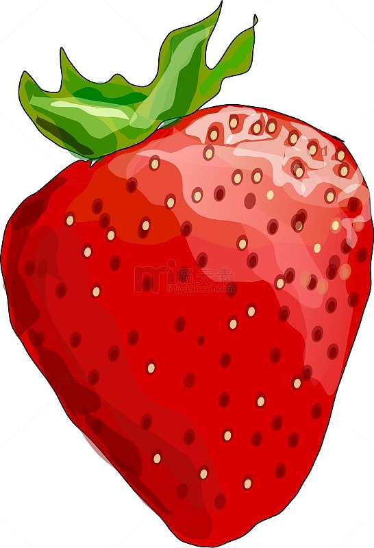 一个手绘草莓