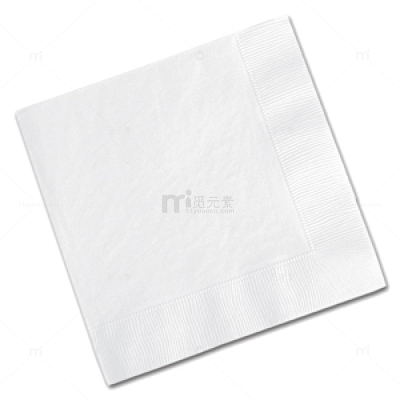 一张白色的餐巾