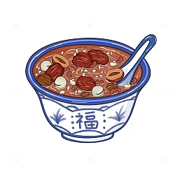 霜降节气滋补药膳手绘元素八宝粥