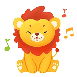 卡通可爱的小狮子元素