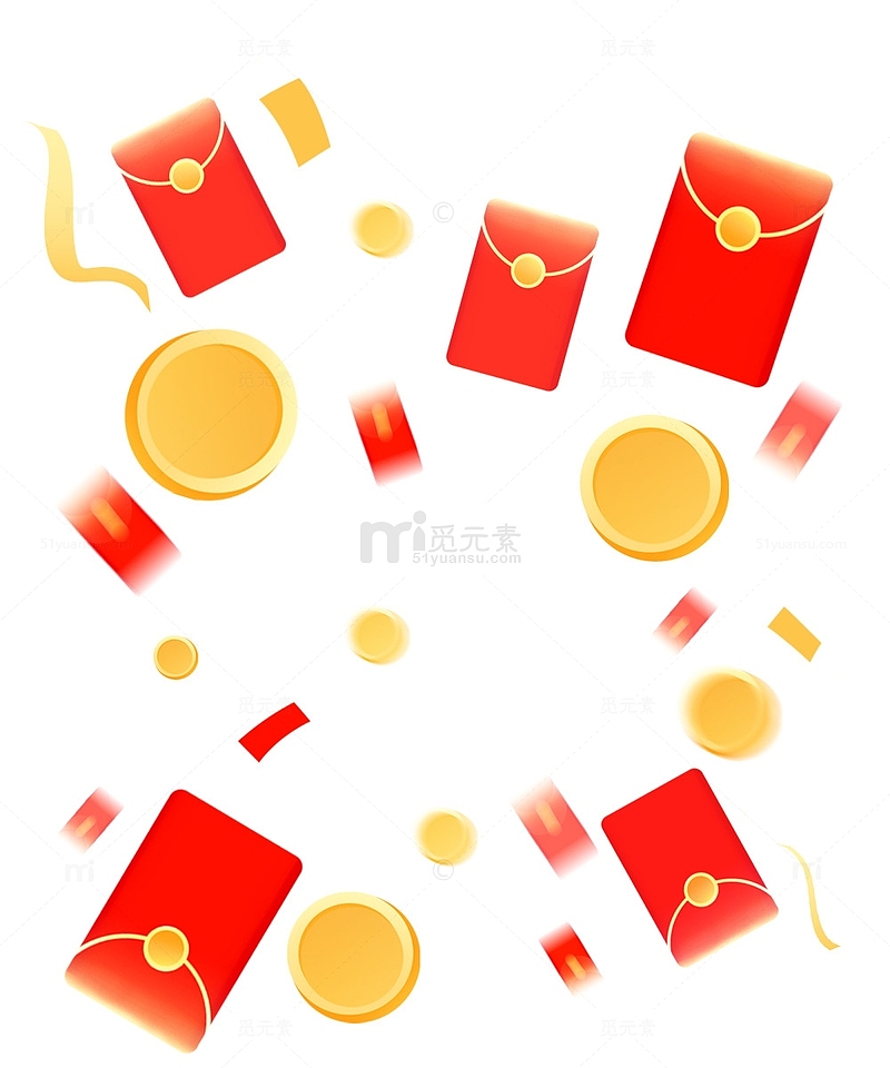 金币红包理财福利活动素材漂浮
