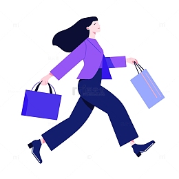 快乐的购物女性